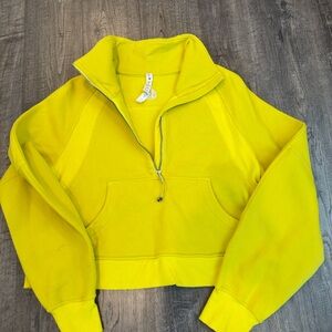 lululemon athletica Bright Yellow Cropped Quarter-Zip Sweatshirt